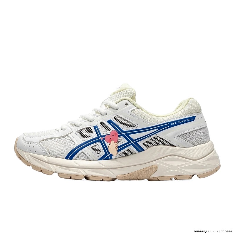 ASICS retro-style white and blue sports shoes
