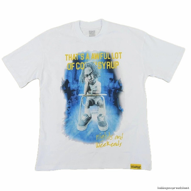AwfulLot Portrait Print Hip-hop Style White T-shirt