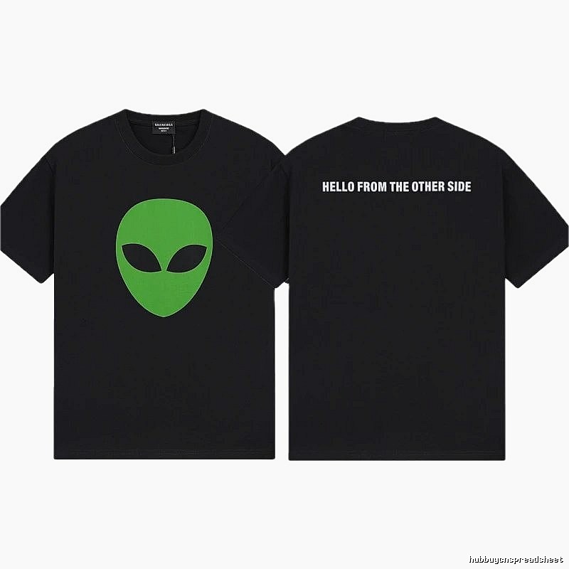 Balenciaga Alien Print Trendy Cool Black T-shirt