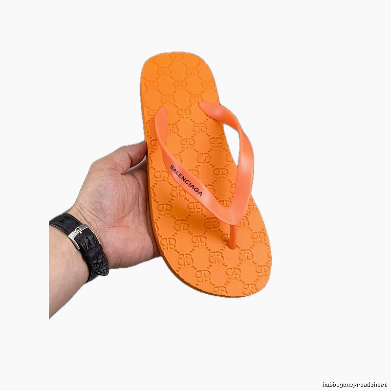 Balenciaga All-over Print Casual Style Orange Flip-Flops