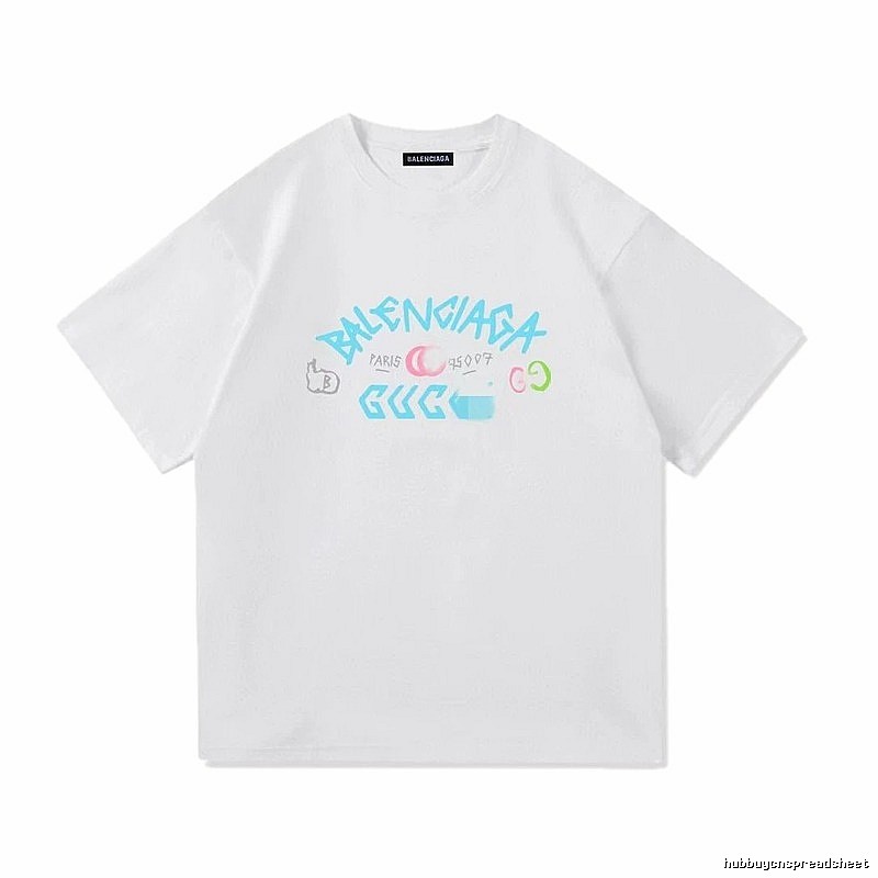Balenciaga Co-branded Graffiti Street Style White T-Shirt
