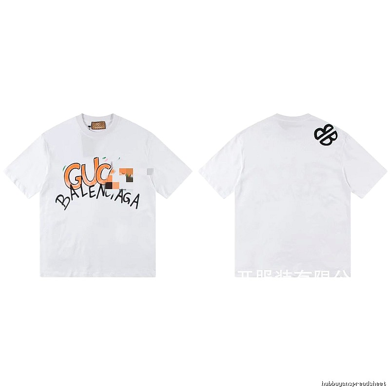 Balenciaga Co-branded Graffiti Street Style White T-shirt