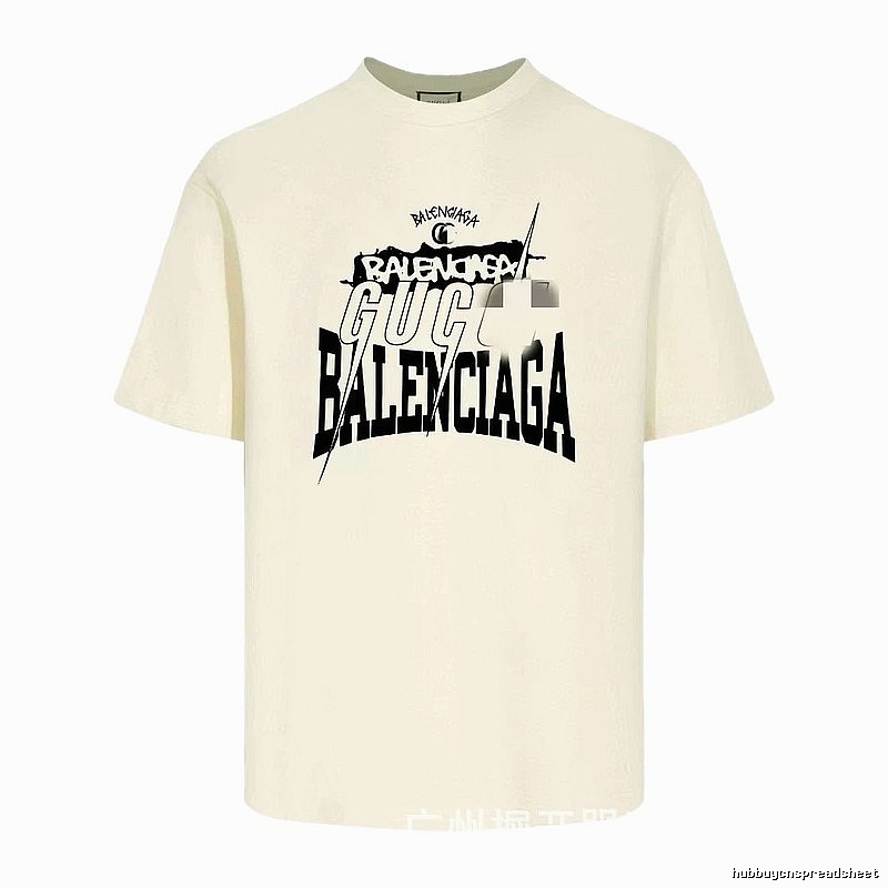 Balenciaga Co-branded Printed Street-style Off-white T-shirt