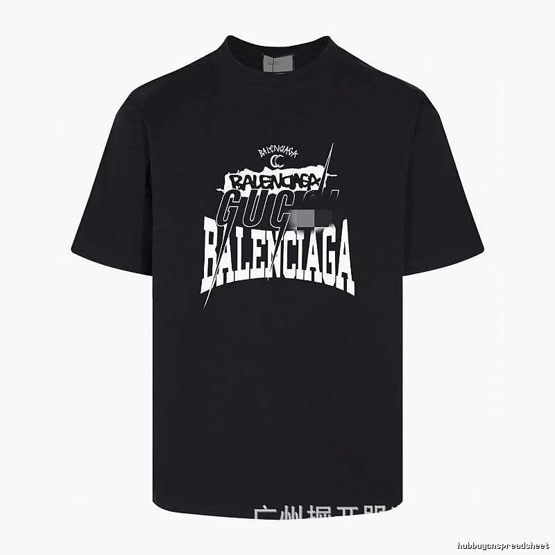Balenciaga Co-branded Street Style Black Short-sleeve T-shirt