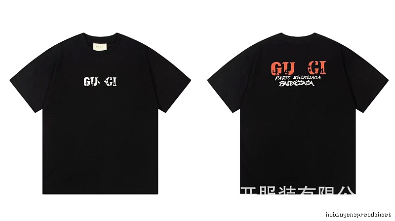 Balenciaga Co-branded Street Style Printed Black T-Shirt