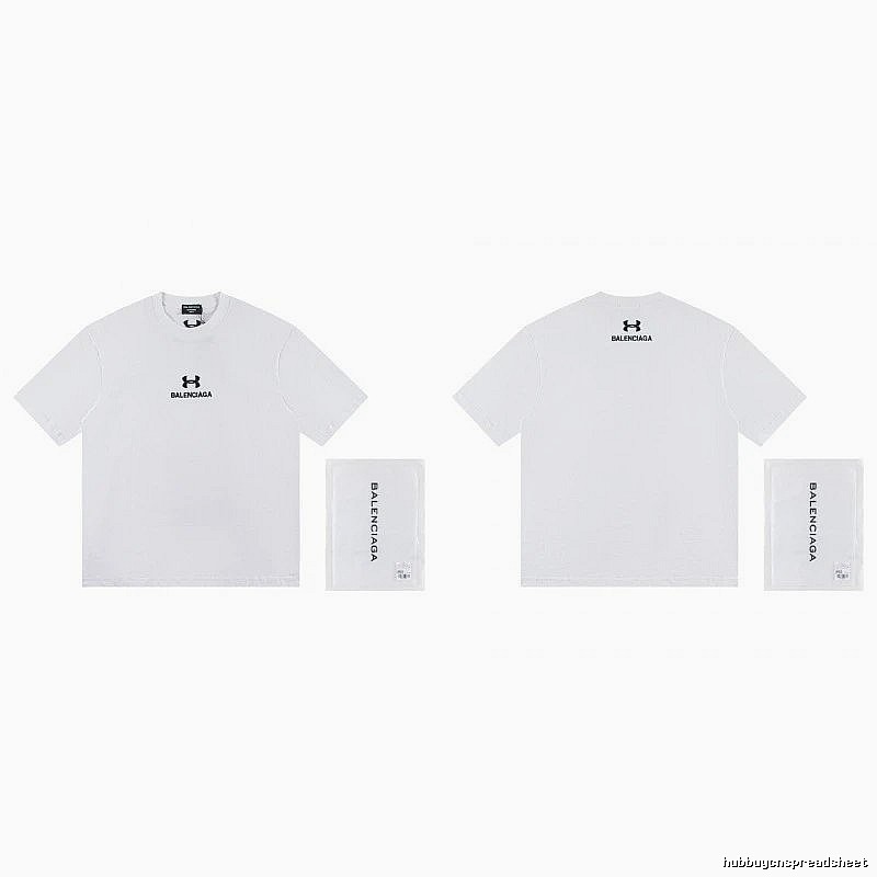 Balenciaga Co-branded Trendy Printed White T-Shirt