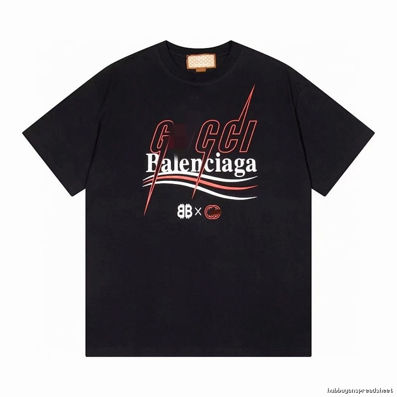 Balenciaga Co-branded Trendy Style Black Short-sleeve T-shirt