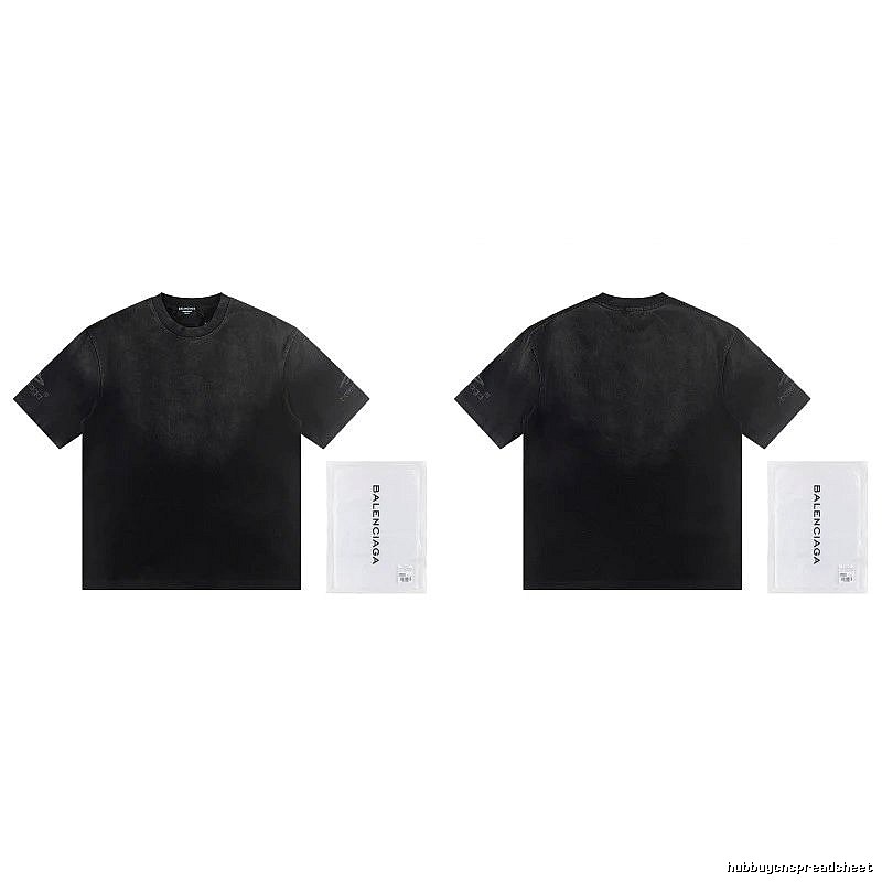 Balenciaga Distressed Street Style Black Short-Sleeve T-Shirt