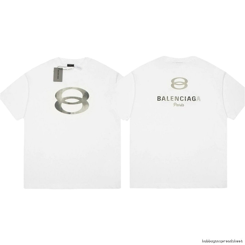 Balenciaga Double 8 Print Street Style White T-Shirt