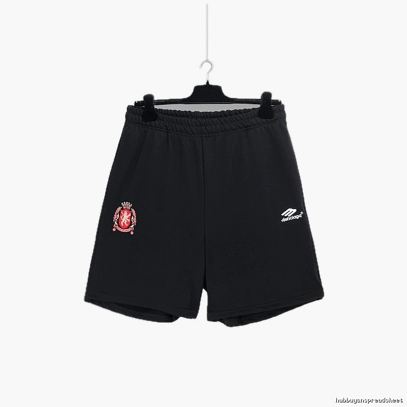 Balenciaga emblem-style black shorts