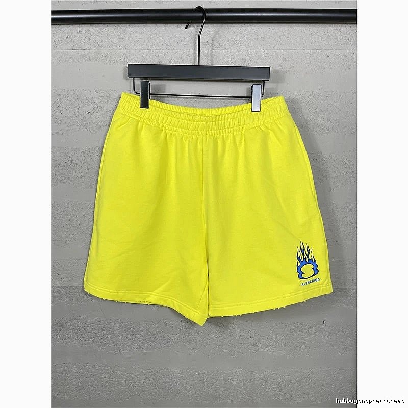 Balenciaga Flame Style Yellow Shorts
