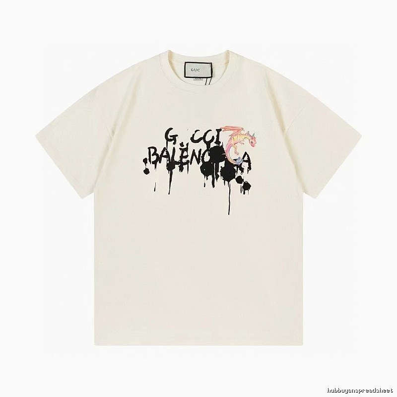Balenciaga Graffiti Collaboration Street Style Off-White T-Shirt