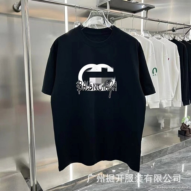 Balenciaga Graffiti Street Style Black Short-sleeve T-shirt