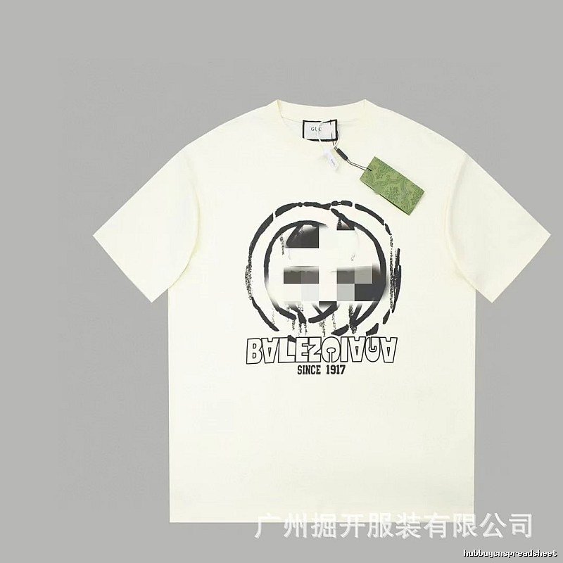 Balenciaga Graffiti Street Style Off-white Short-sleeve T-shirt
