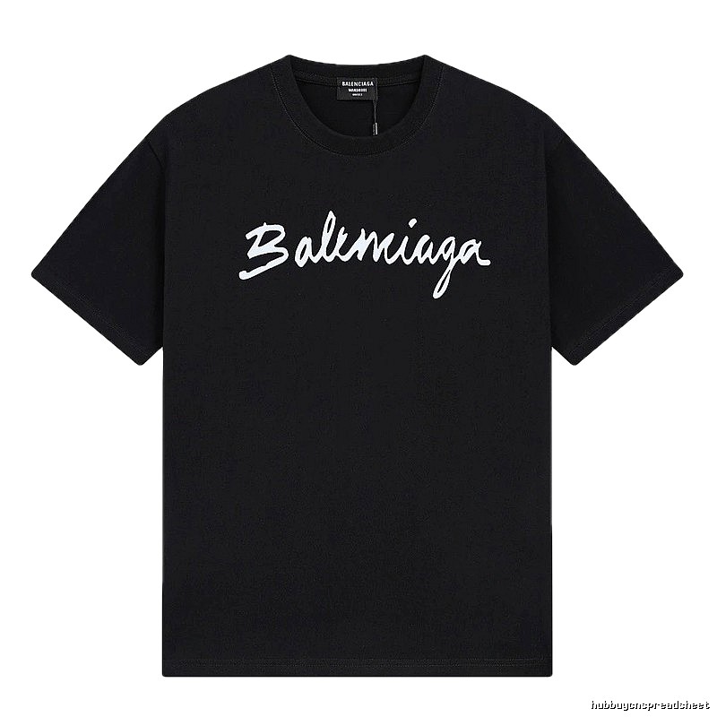 Balenciaga Handwritten Trendy Style Black T-shirt