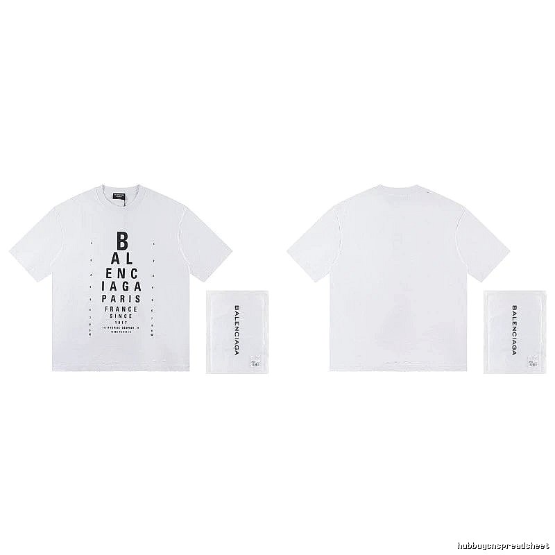 Balenciaga Letter Print Street Style White T-Shirt