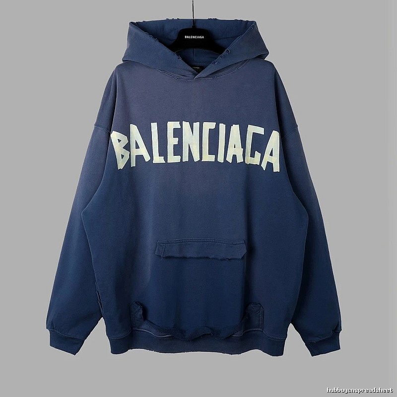Balenciaga letter-style blue sweatshirt