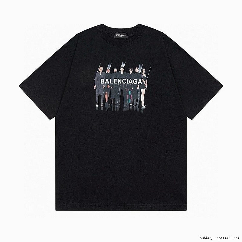 Balenciaga Portrait Print Trendy Black T-Shirt