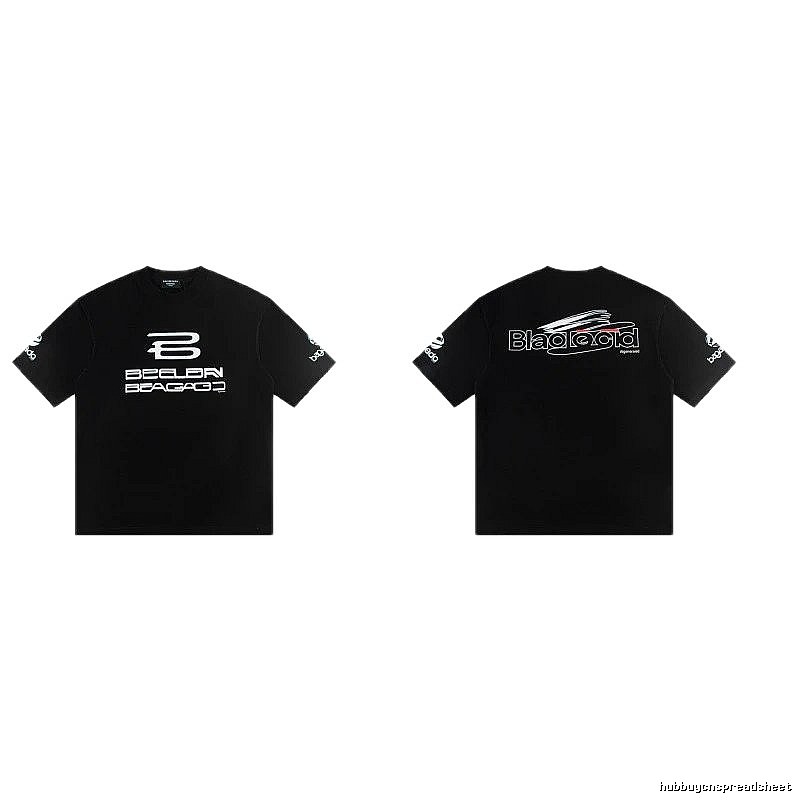 Balenciaga Printed Street Style Black T-shirt