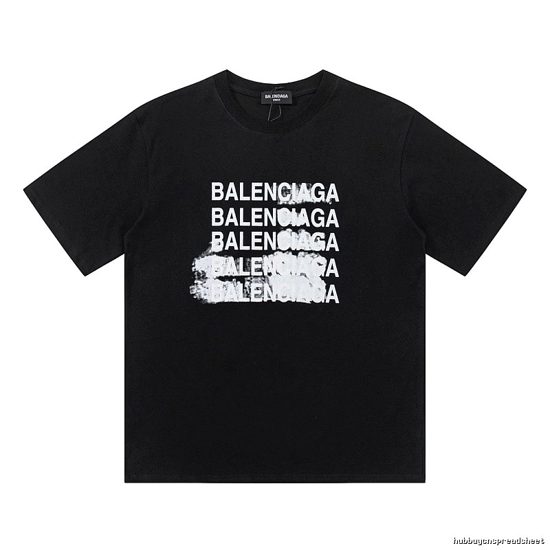 Balenciaga Repeated Print Trendy Black T-shirt