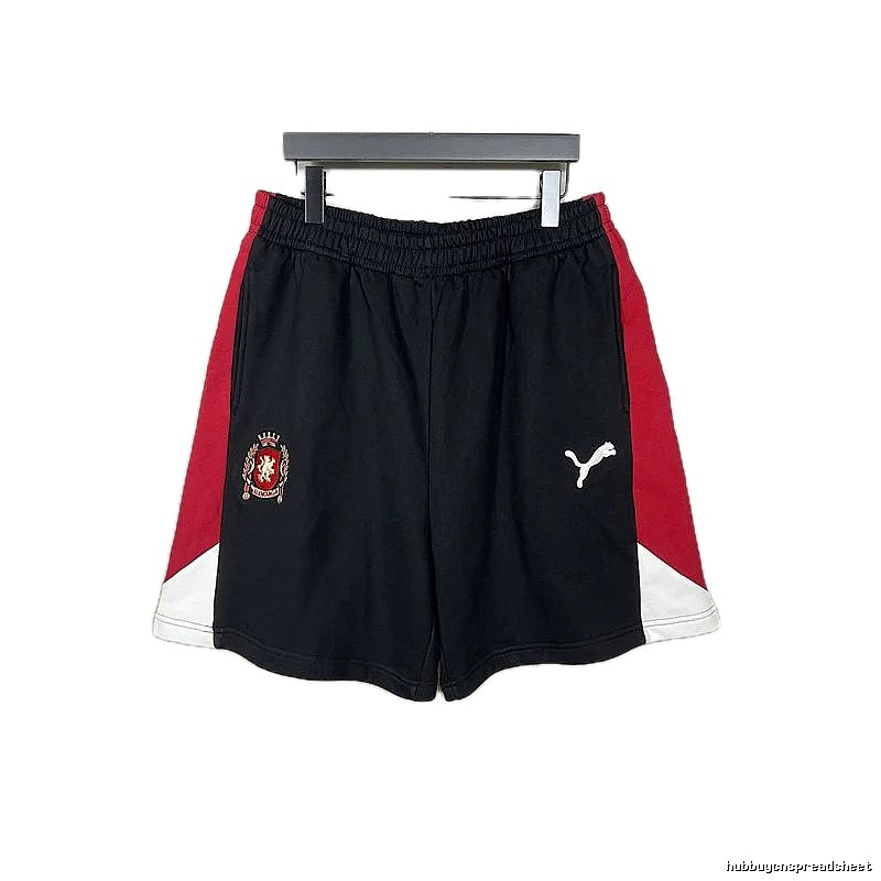 Balenciaga Retro Black and Red Shorts
