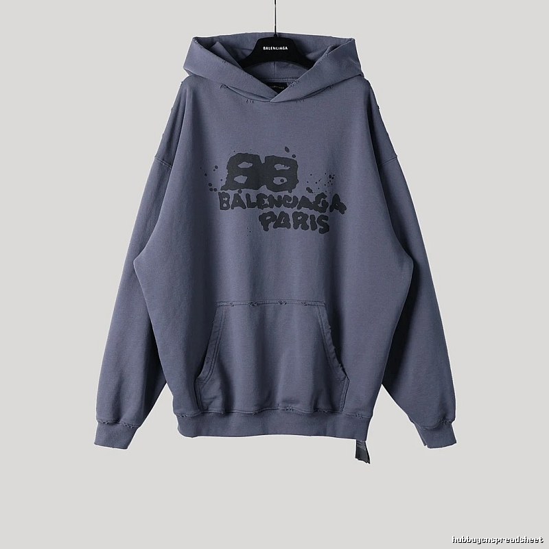 Balenciaga retro-style grey hoodie