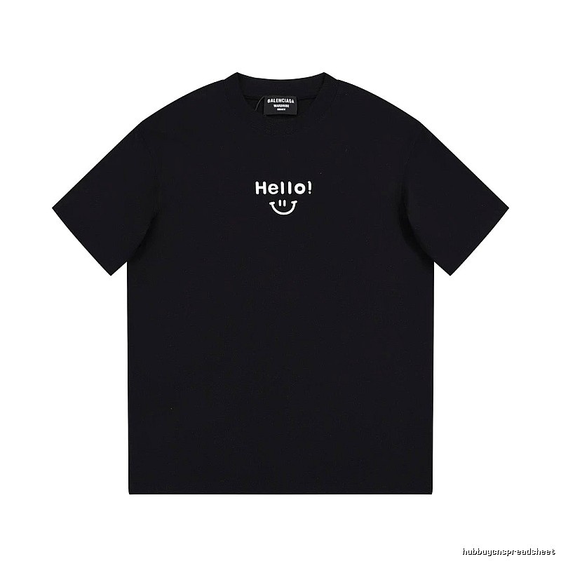 Balenciaga Smiley Print Street Style Black T-Shirt