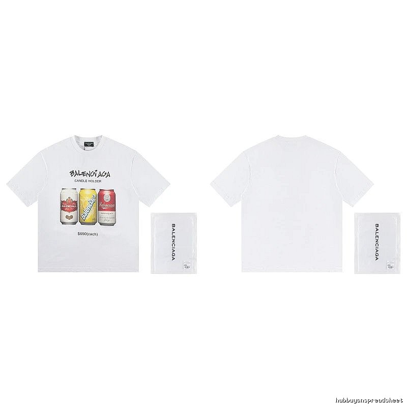 Balenciaga Trendy White T-Shirt with Soda Can Print