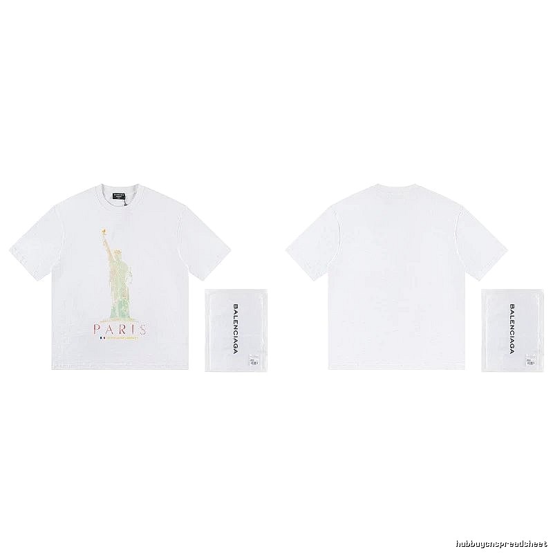 Balenciaga Trendy White T-shirt with Statue of Liberty Print