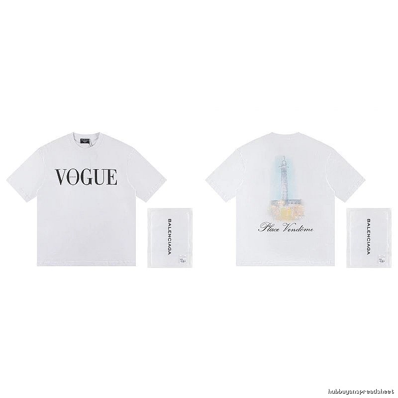 Balenciaga VOGUE Printed Trendy White T-Shirt