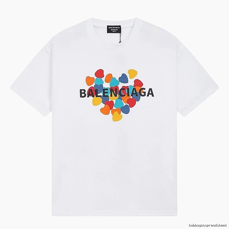 Balenciaga White T-shirt with Heart Print