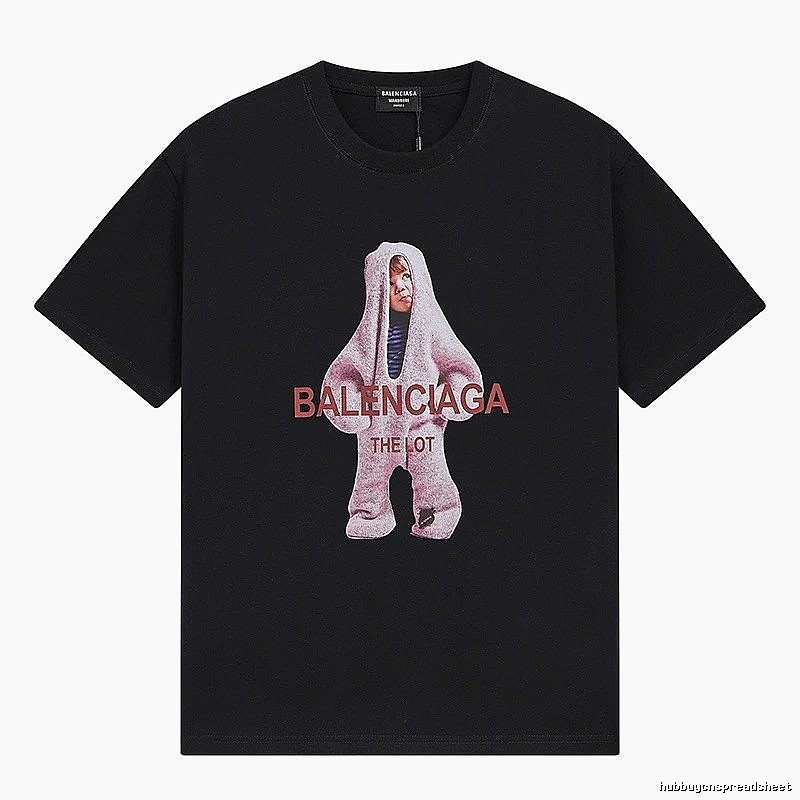 Balenciaga's childlike black T-shirt.