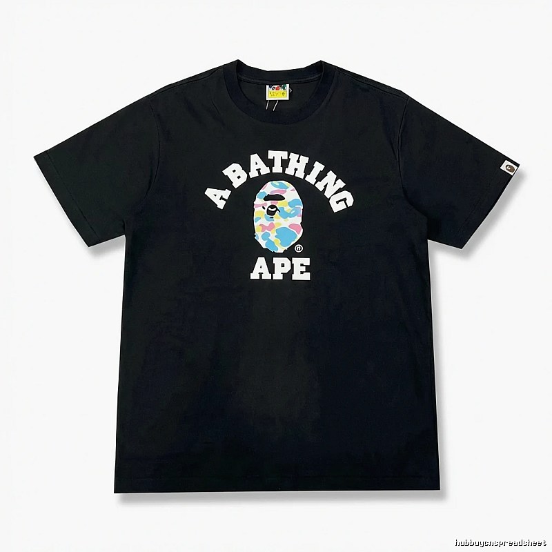 Bape Ape Camouflage Style Black T-shirt