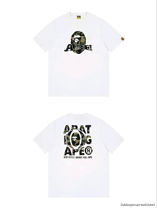 Bape Ape Head Camouflage Style White T-shirt