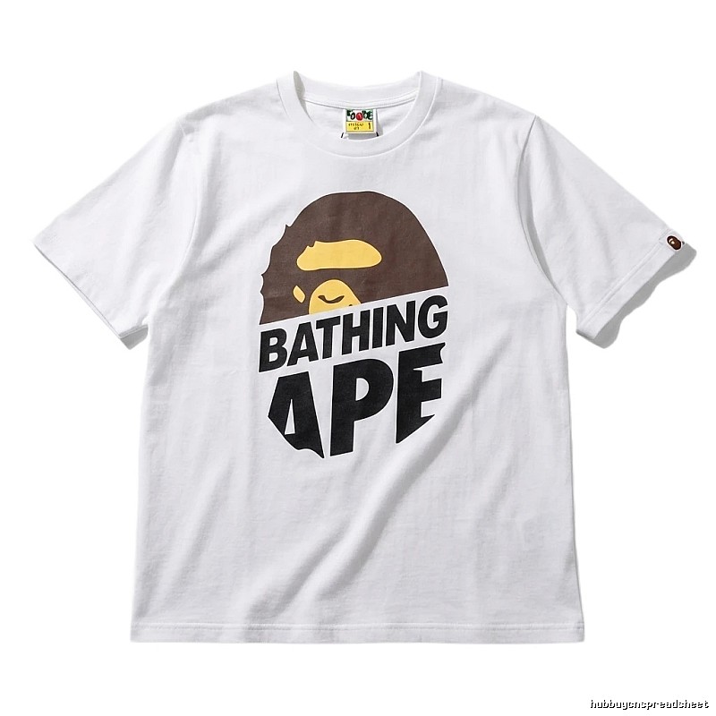 Bape Ape Head Minimalist Style White T-shirt