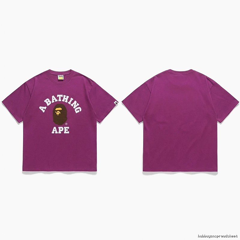 Bape Ape Head Purple Trendy T-shirt