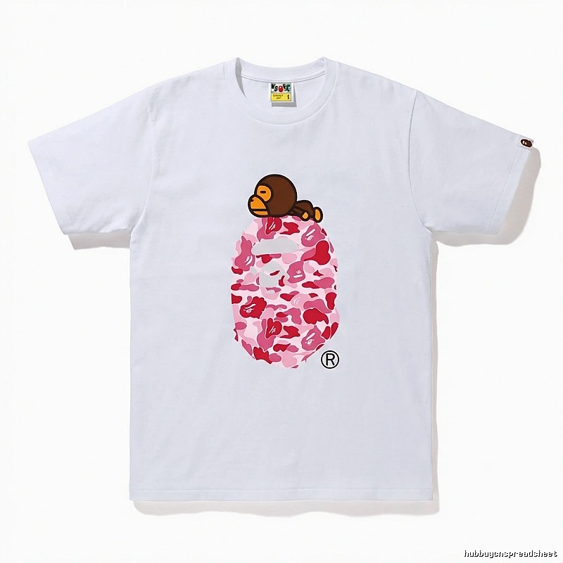 Bape camouflage cartoon-style white T-shirt