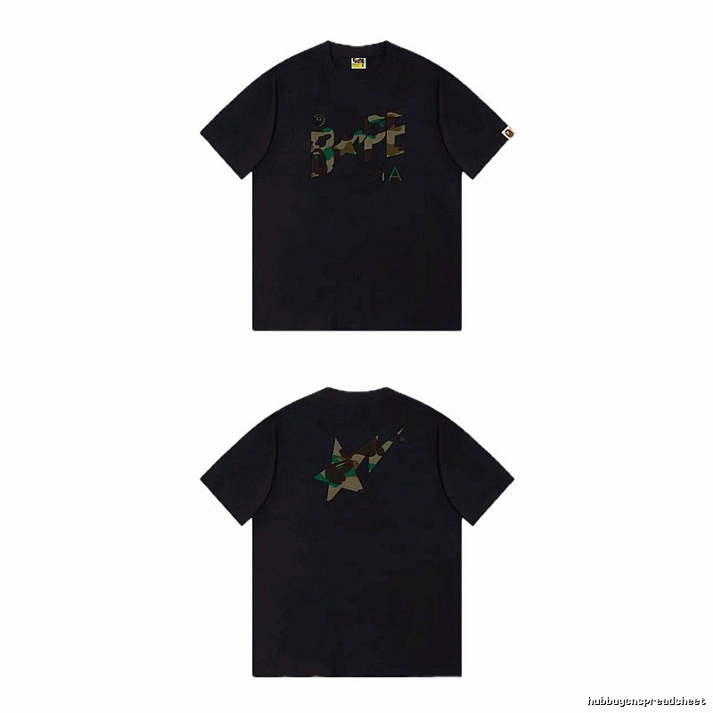 Bape camouflage style black T-shirt