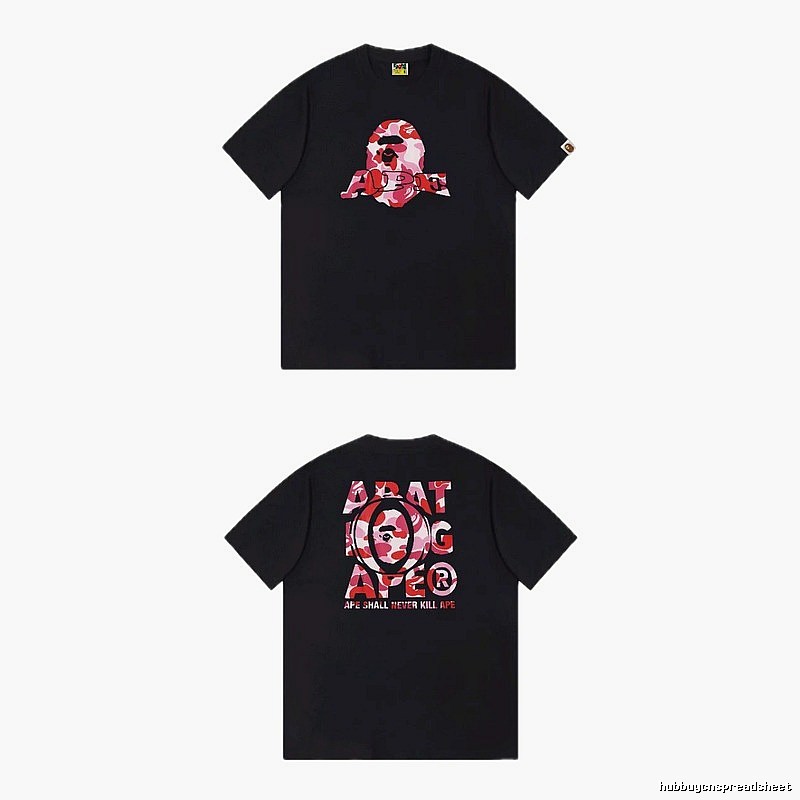 Bape camouflage-style black T-shirt