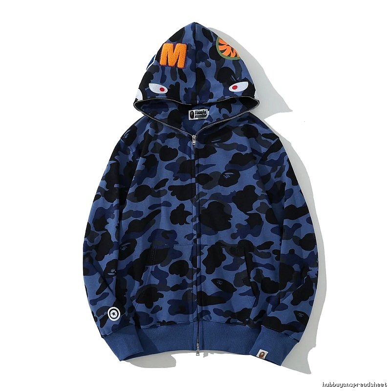 Bape camouflage-style blue sweatshirt