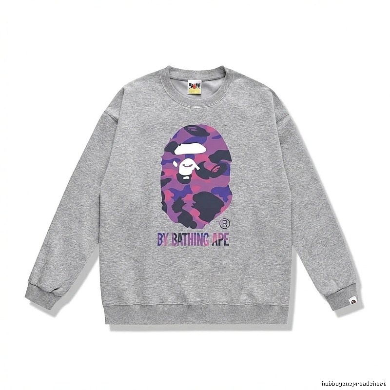 Bape camouflage-style grey sweatshirt