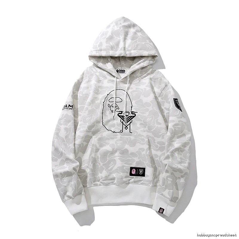 Bape camouflage style white hoodie