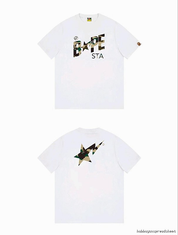 Bape camouflage style white T-shirt