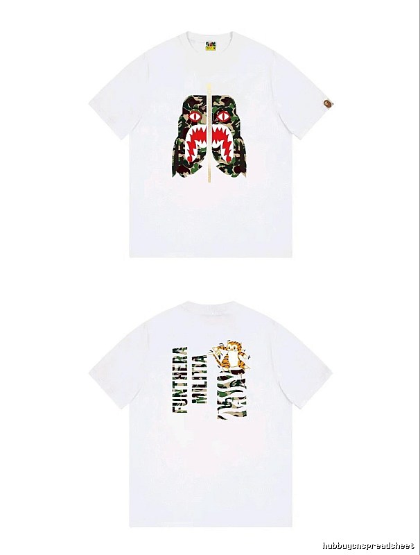 Bape camouflage-style white T-shirt