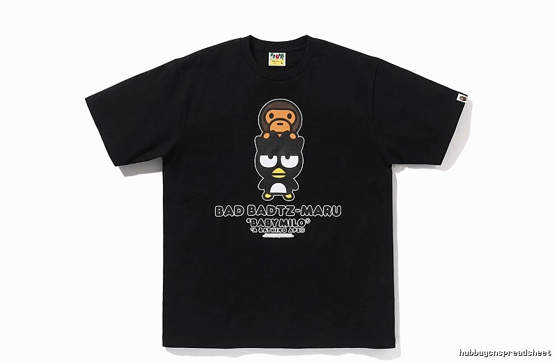Bape Cartoon Trendy and Cool Style Black T-shirt