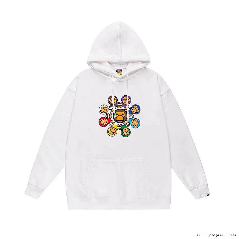 Bape cartoon trendy brand white sweatshirt