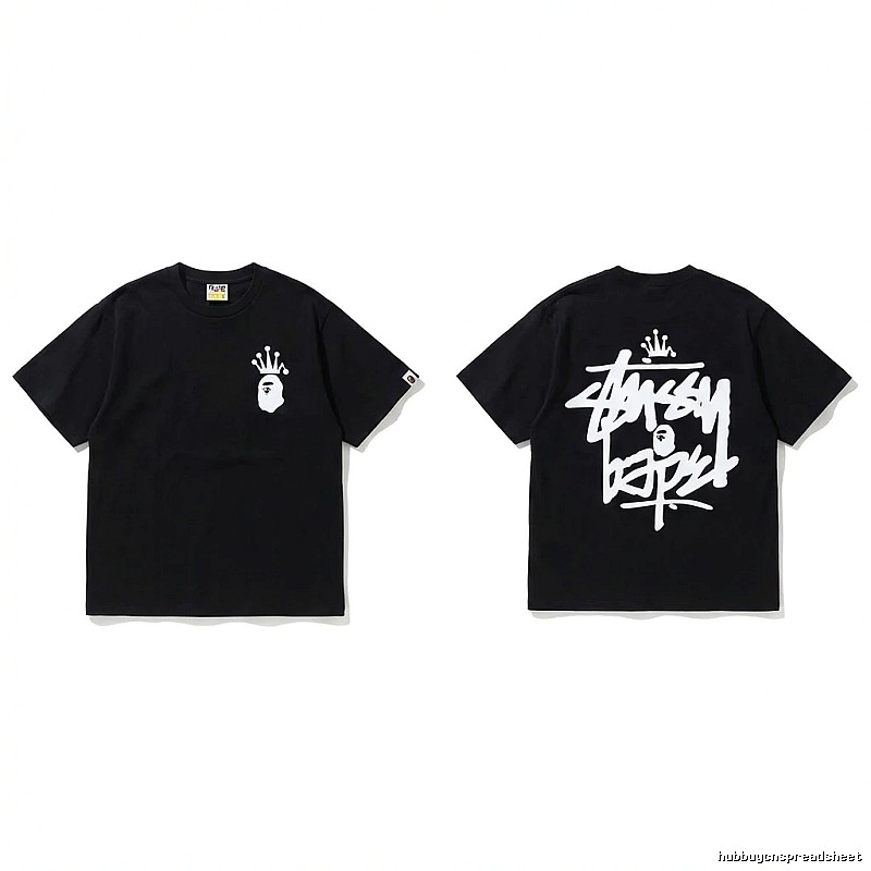 Bape Crown Graffiti Style Short-Sleeve Shirt
