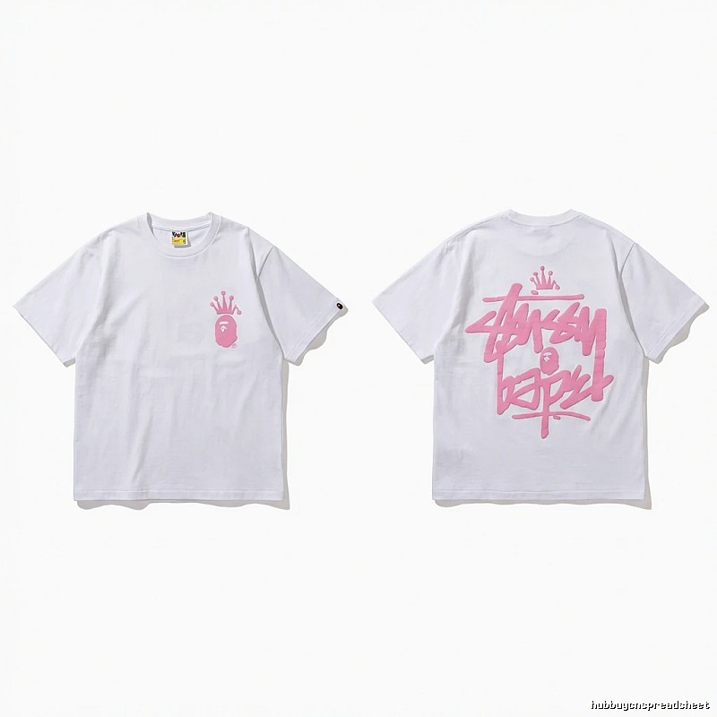 Bape Crown Graffiti Style White T-shirt