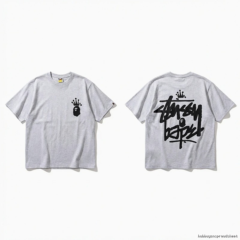 Bape Crown Trendy and Cool Style White T-shirt