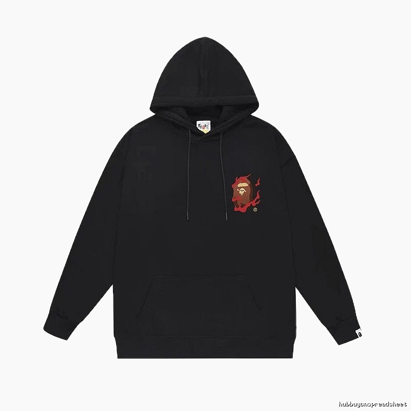 Bape Flame Wind Black Hoodie